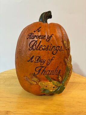 Source Unknown Orange Pumpkin Harvest Decor